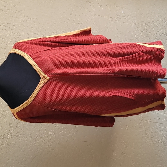 POL Raw hem Oversized Waffle Top L - Picture 1 of 7